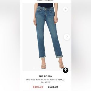 JOE’S BOYFRIEND CROP, ROLLED HEM JEANS. NWT Size 32.